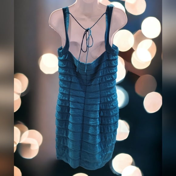 Aidan Mattox aqua blue stappy shimmery dress. - Picture 4 of 11